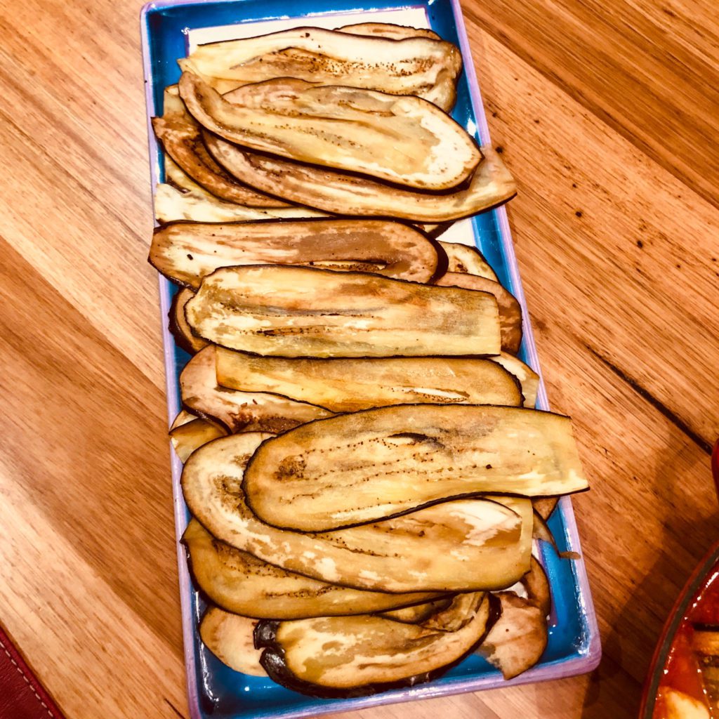 cooked eggplant slices for the simply italian gnocchi recipe