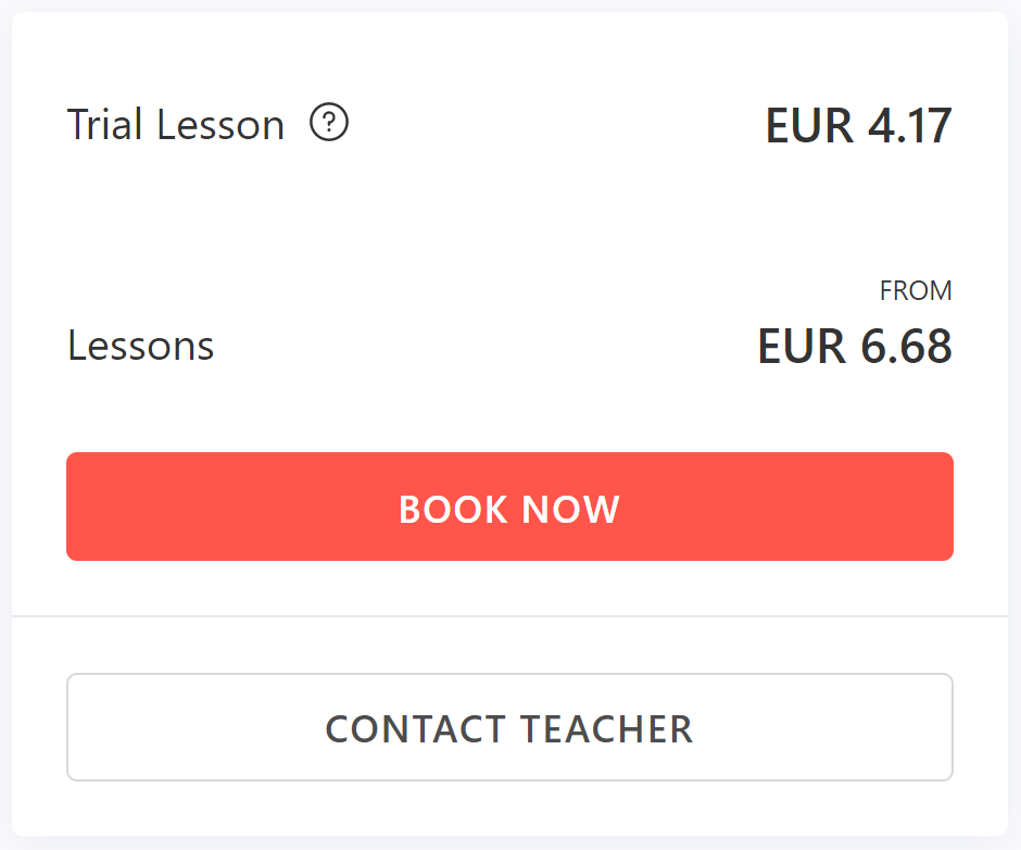 trial lessons Italki
