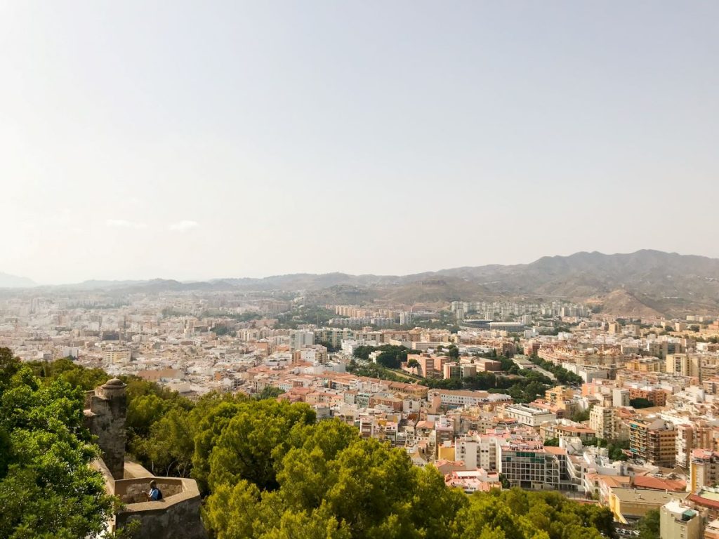 view over Malaga as seen from the Gibralfaro Castle