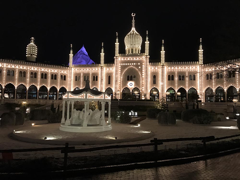 Tivoli gardens in Copenhagen in winter