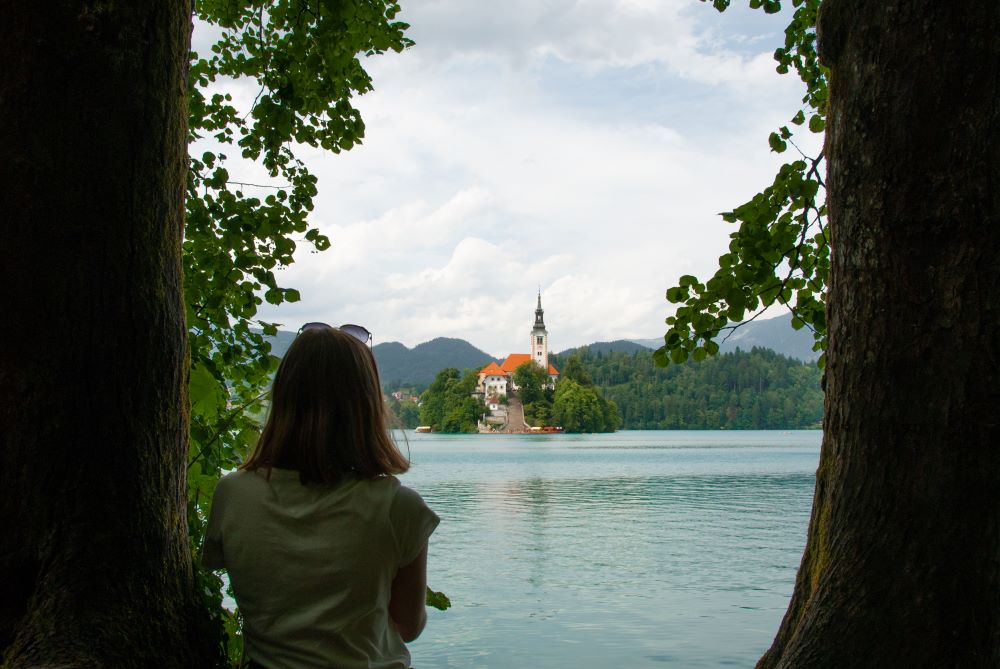 A view of the island in Lake Bled