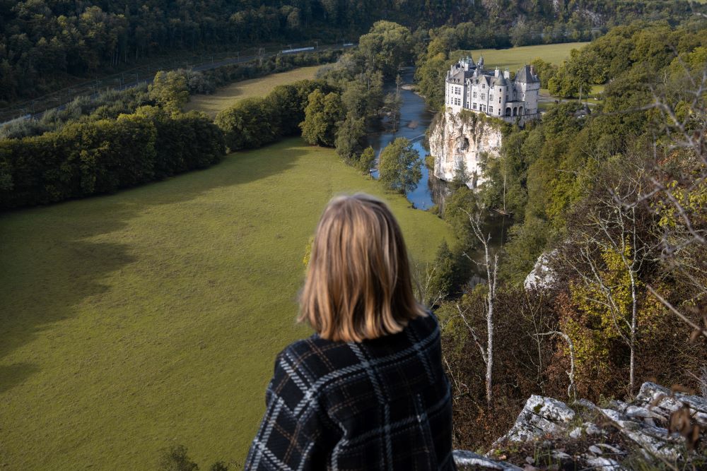 View of Walzin Castle from the cliffs