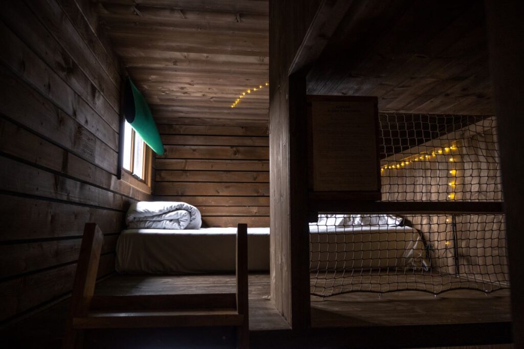 Bed in the Canopy Cabin