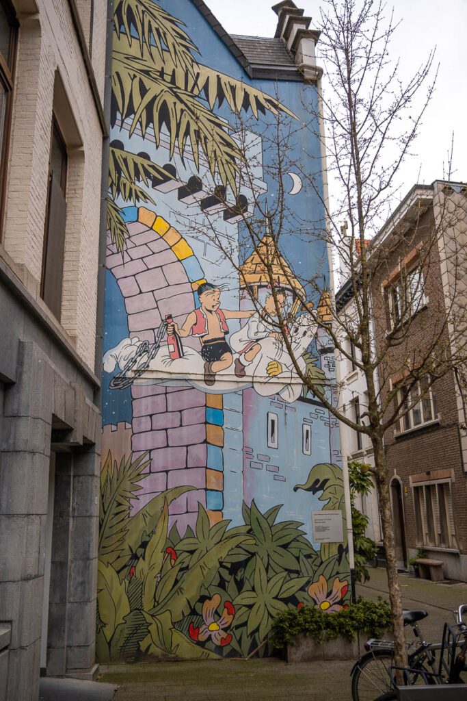 Mural of Suske & Wiske in Antwerp
