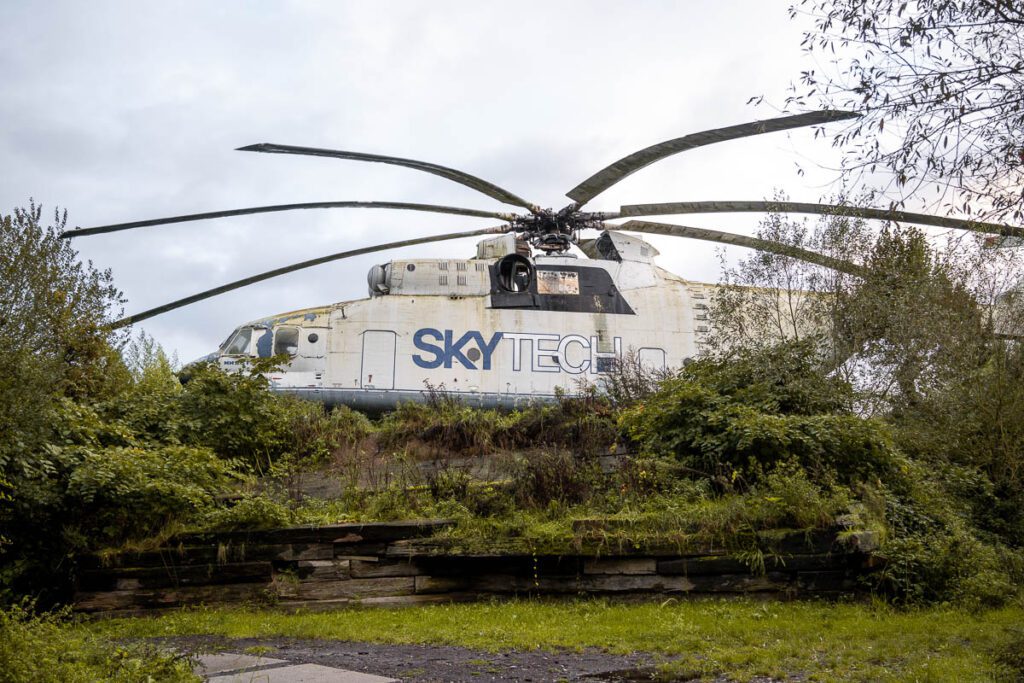 Helicopter artwork in Verbeke Foundation