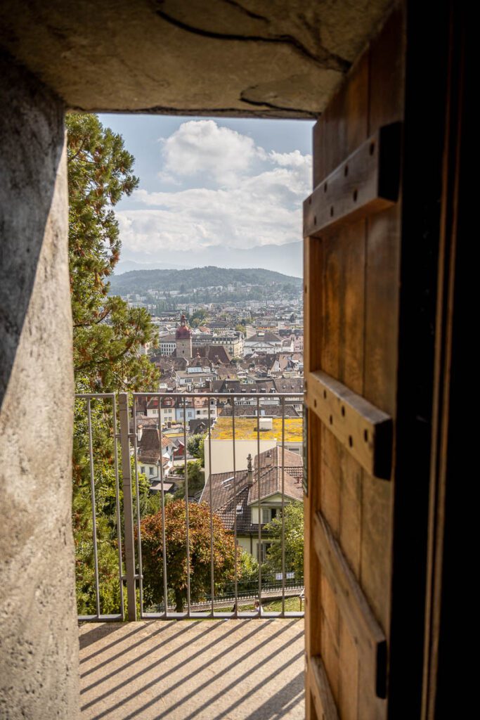 view from the old city wall in Lucerne
